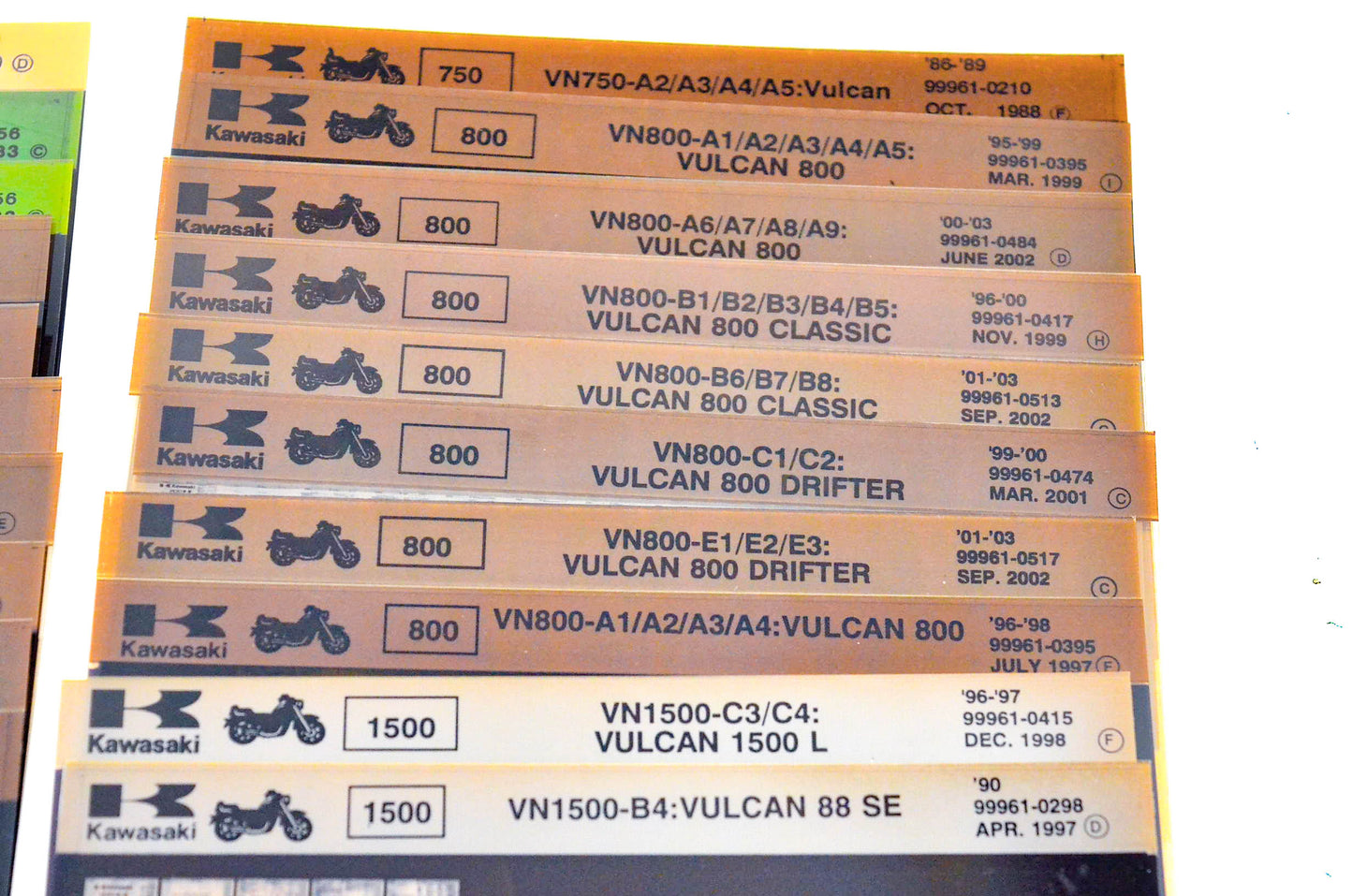 OEM Kawasaki G3/4/5 H1/2 S1/2 W Series VN Models Microfiche Lot Of 62