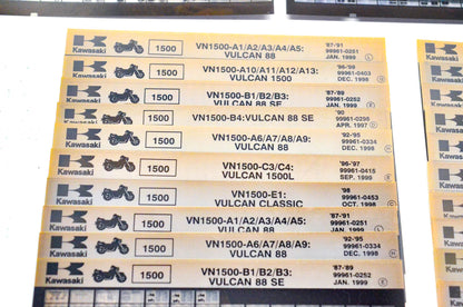 OEM Kawasaki G3/4/5 H1/2 S1/2 W Series VN Models Microfiche Lot Of 62