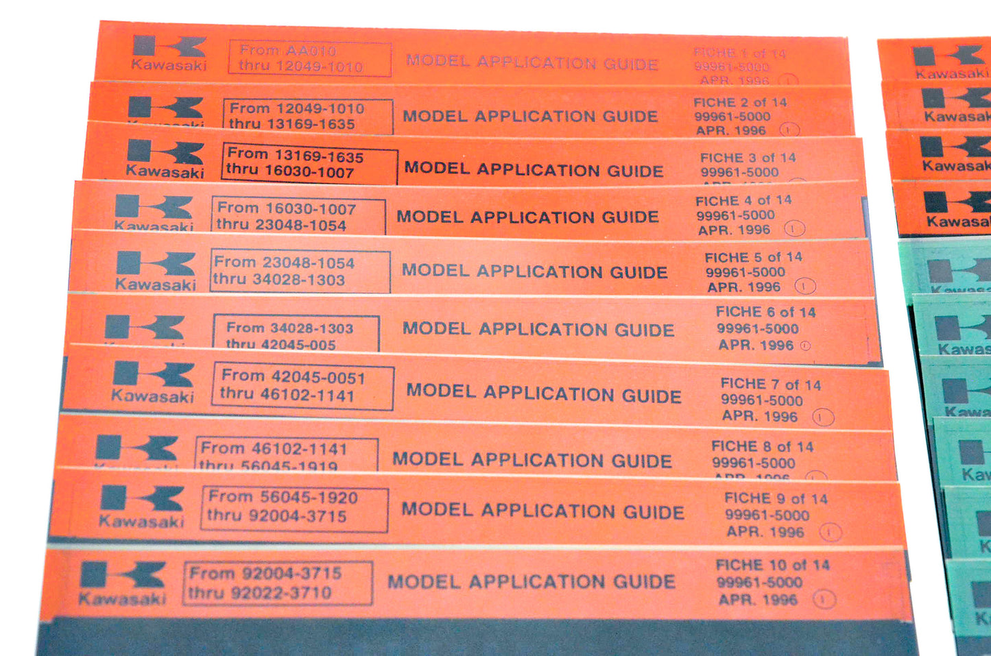 OEM Kawasaki Bulletin Warranty Ktech News Microfiches Lot Of 37
