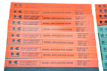 OEM Kawasaki Bulletin Warranty Ktech News Microfiches Lot Of 37