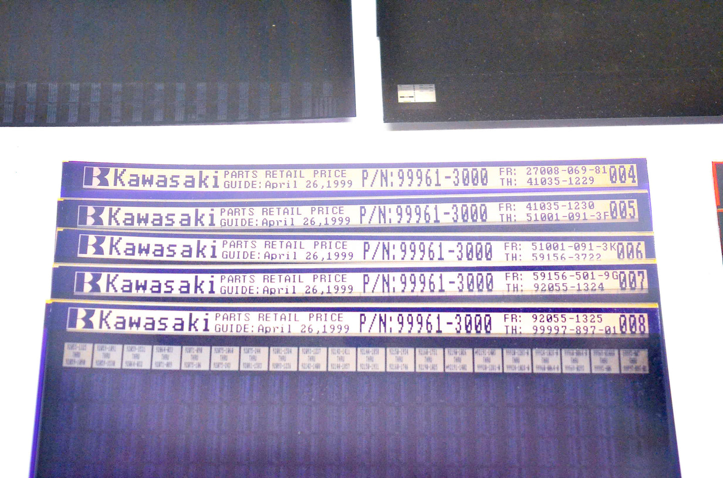 OEM Kawasaki Bulletin Warranty Ktech News Microfiches Lot Of 37