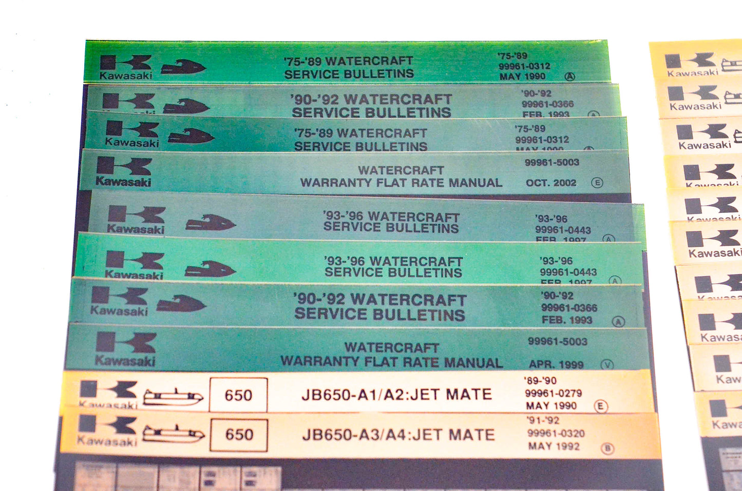 OEM Kawasaki JB JF JH Watercraft Microfiche Lot Of 55