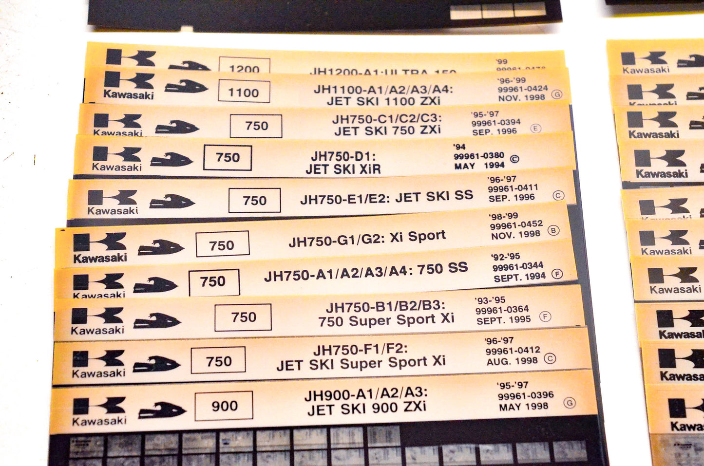 OEM Kawasaki JB JF JH Watercraft Microfiche Lot Of 55
