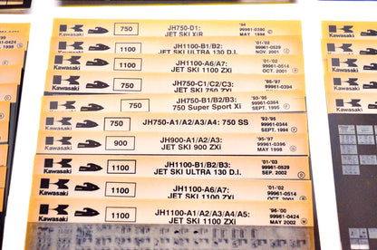 OEM Kawasaki JB JF JH Watercraft Microfiche Lot Of 55
