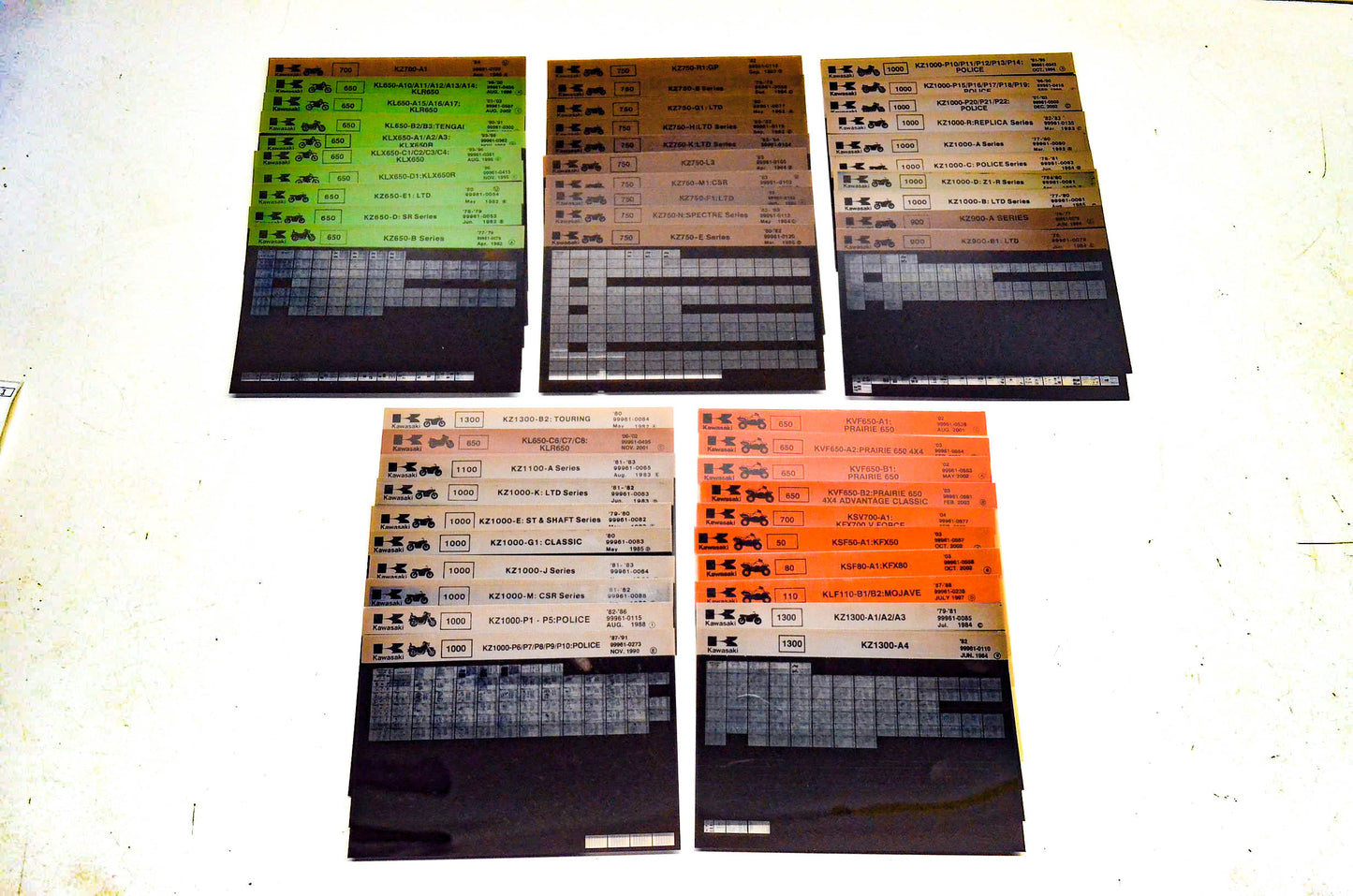 OEM Kawasaki Microfiche Lot Of 50