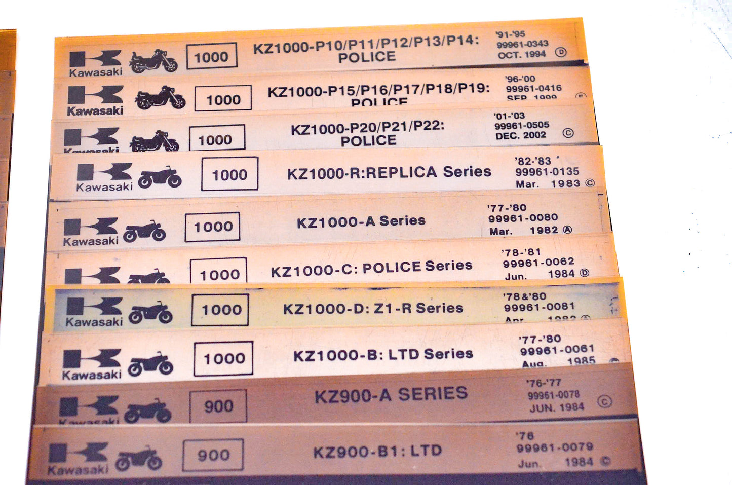 OEM Kawasaki Microfiche Lot Of 50