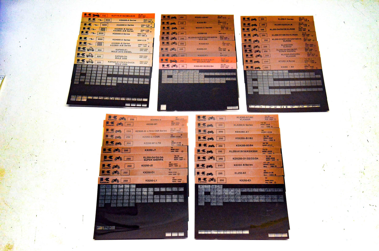 OEM Kawasaki Microfiche Lot Of 50