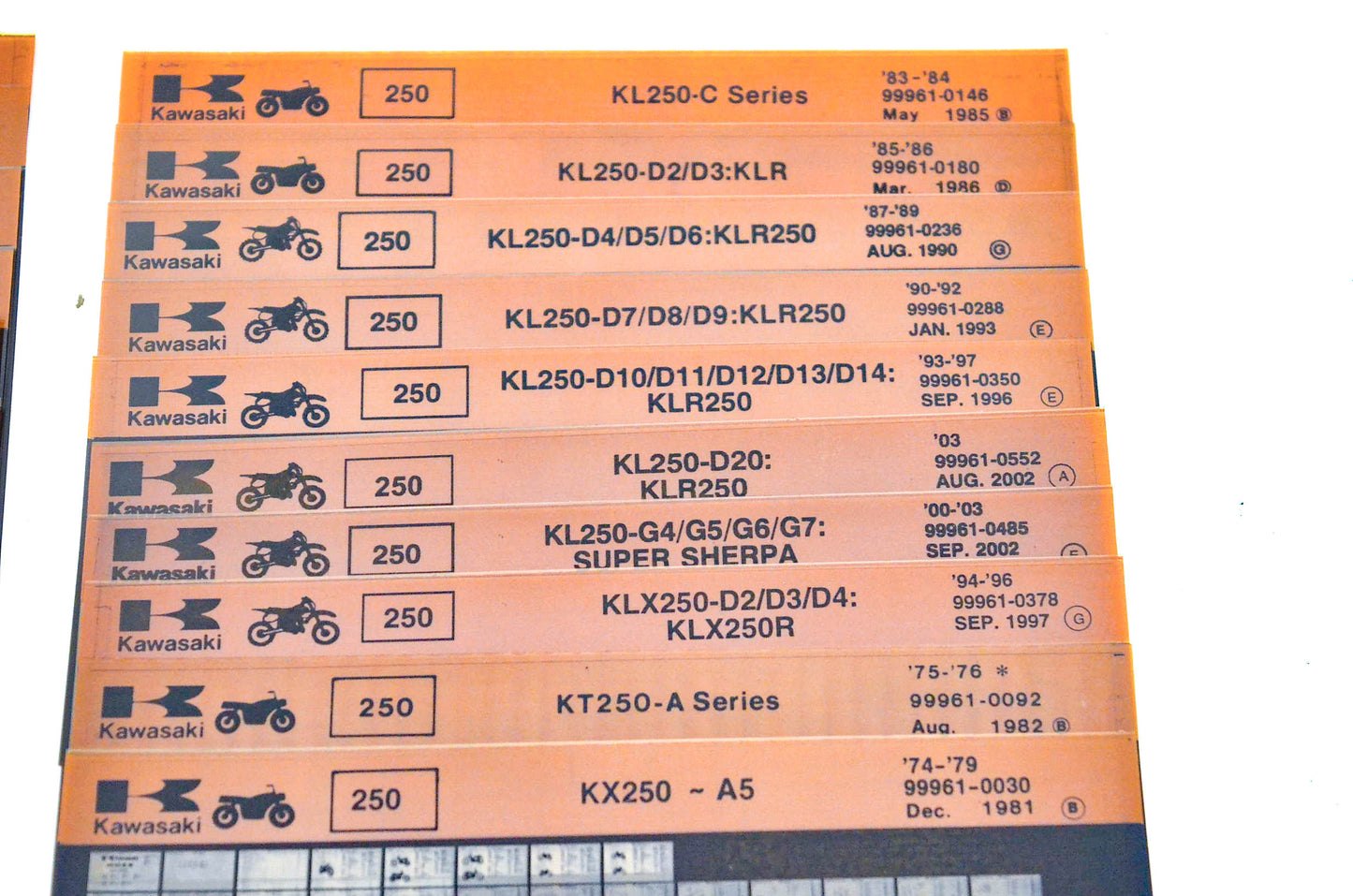 OEM Kawasaki Microfiche Lot Of 50