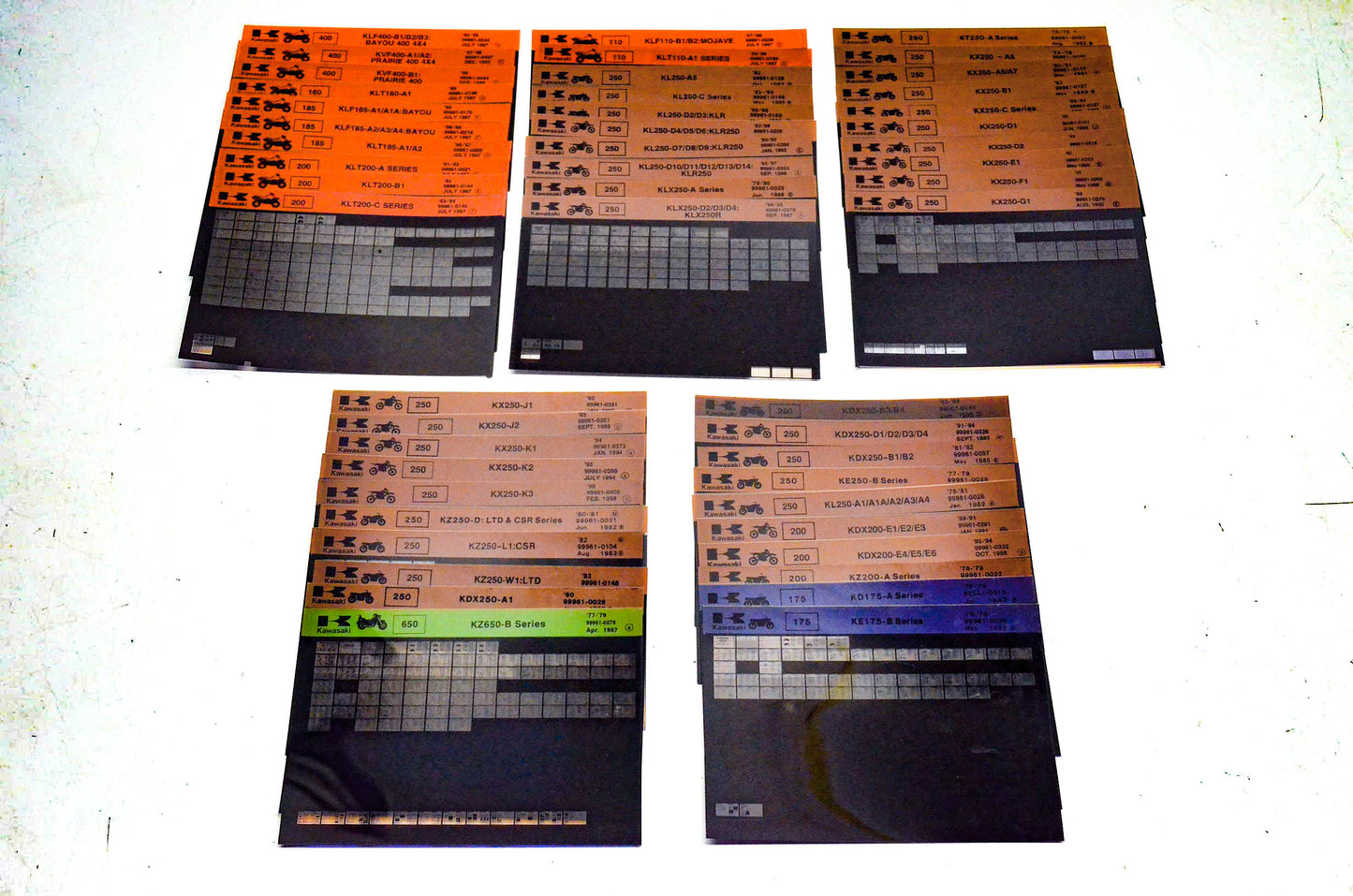 OEM Kawasaki Microfiche Lot Of 50