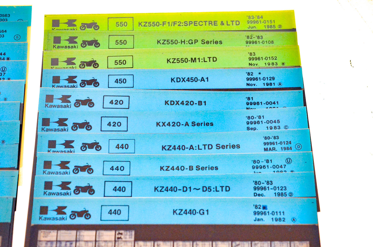 OEM Kawasaki Microfiche Lot Of 50