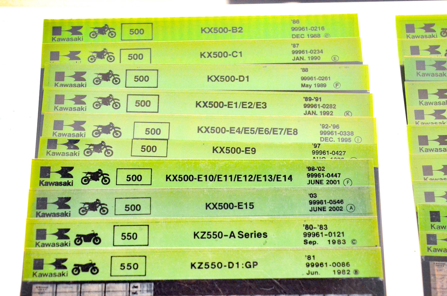 OEM Kawasaki Microfiche Lot Of 50