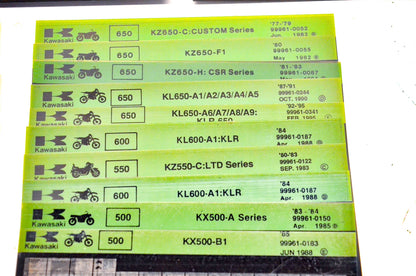 OEM Kawasaki Microfiche Lot Of 50