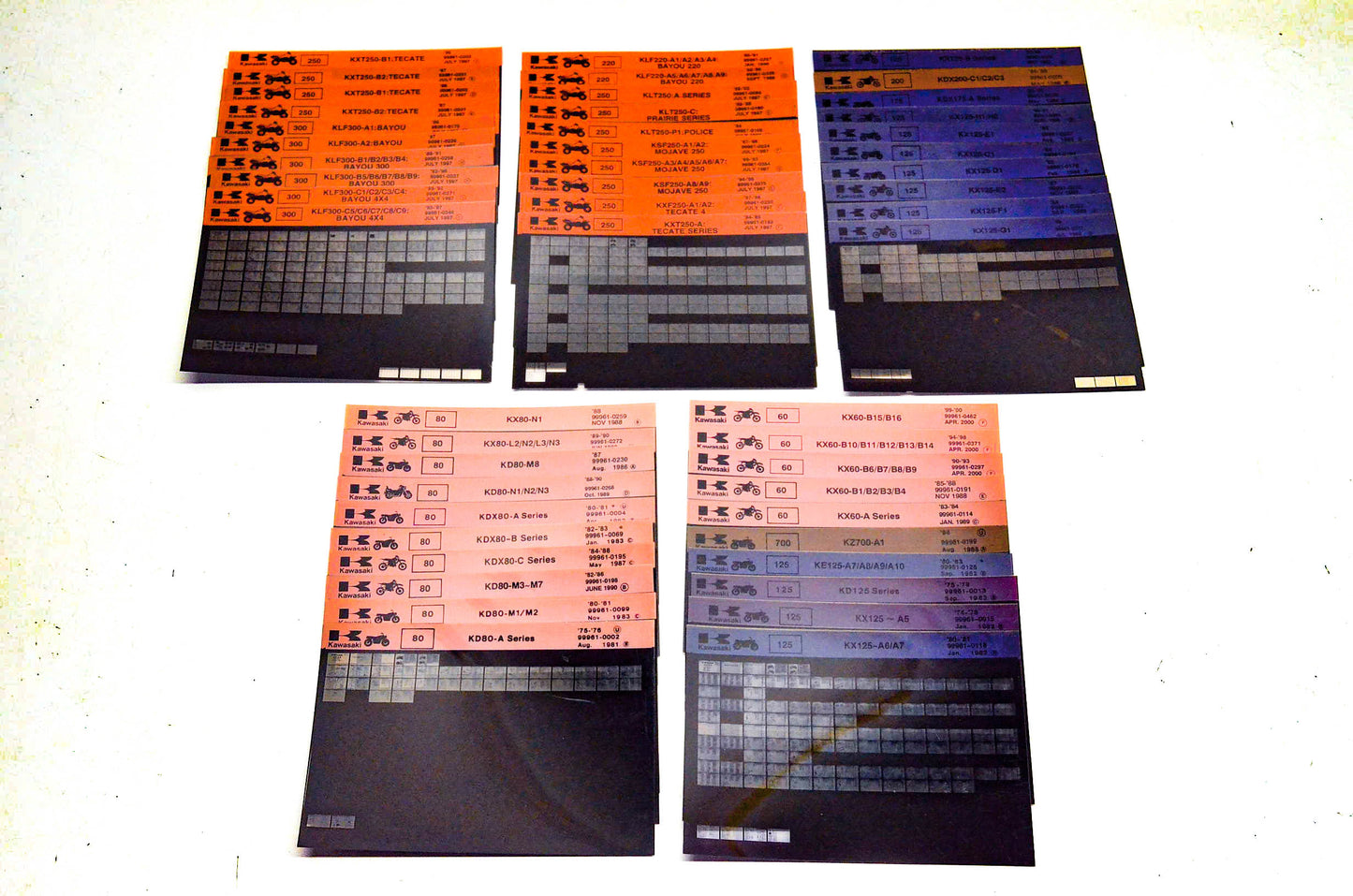 OEM Kawasaki Microfiche Lot Of 50