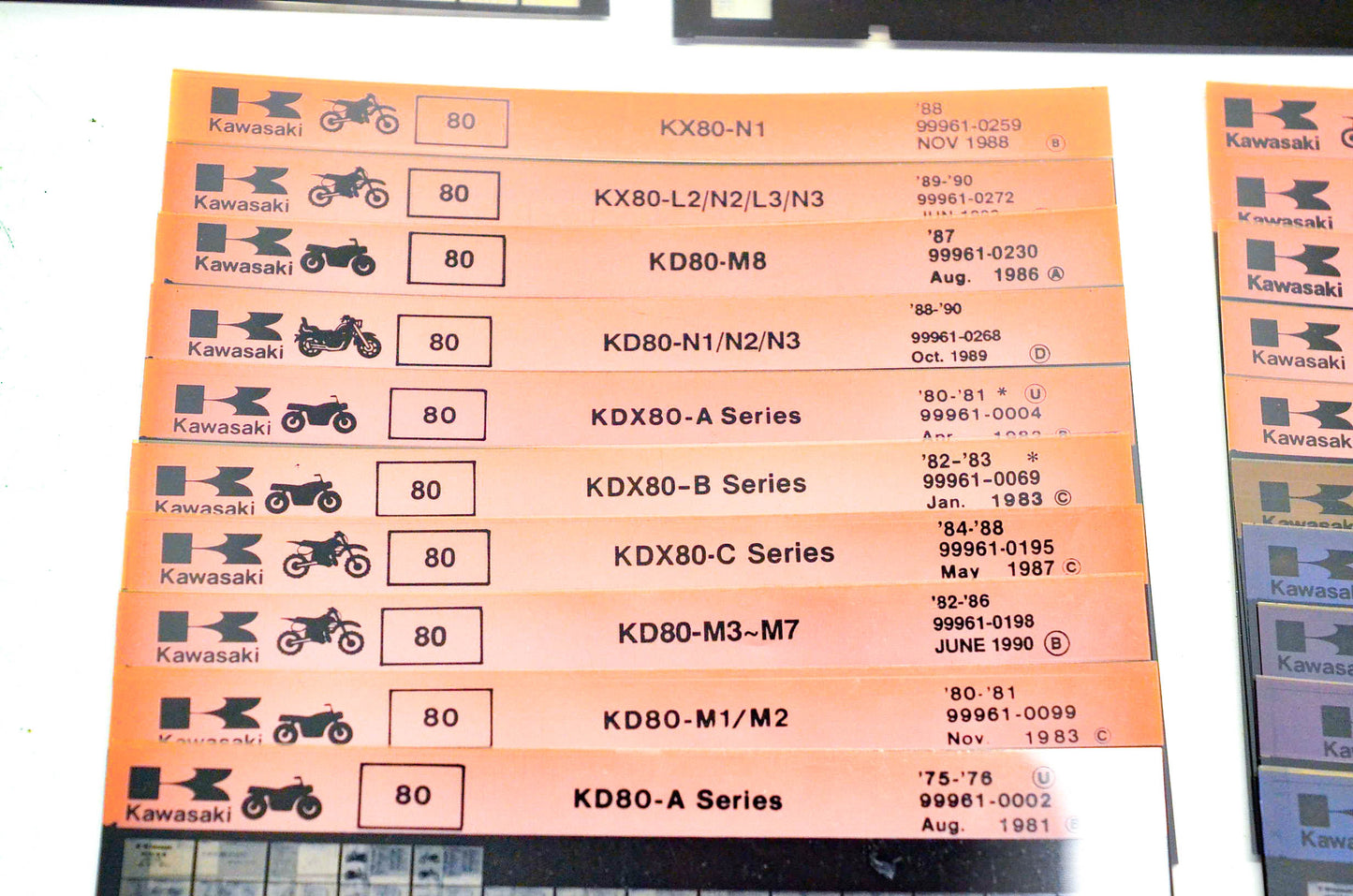 OEM Kawasaki Microfiche Lot Of 50