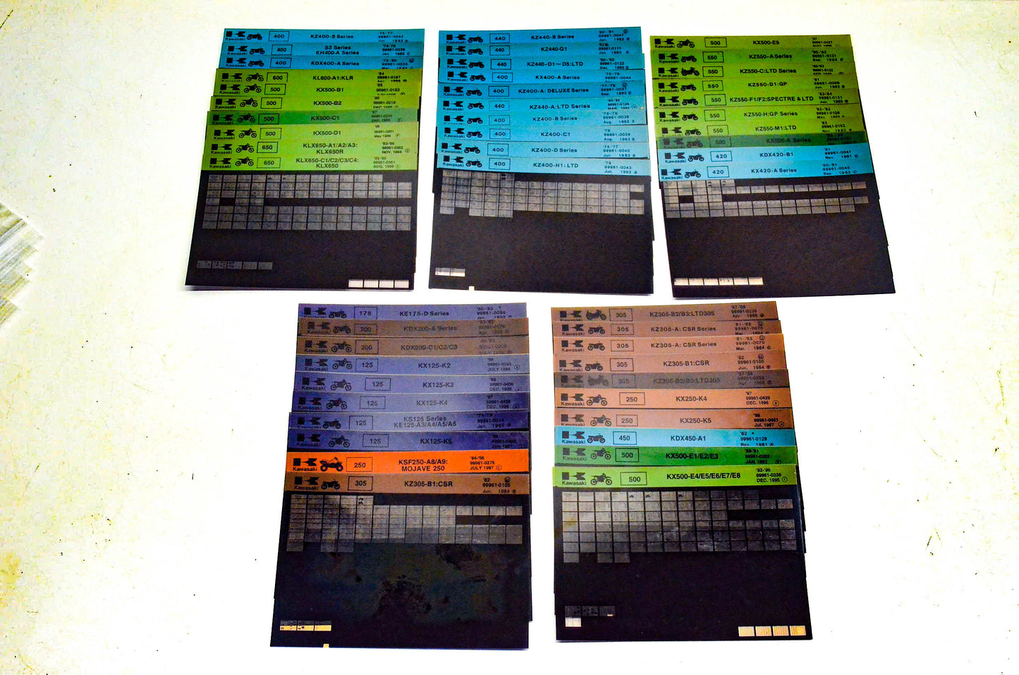 OEM Kawasaki Microfiche Lot Of 50