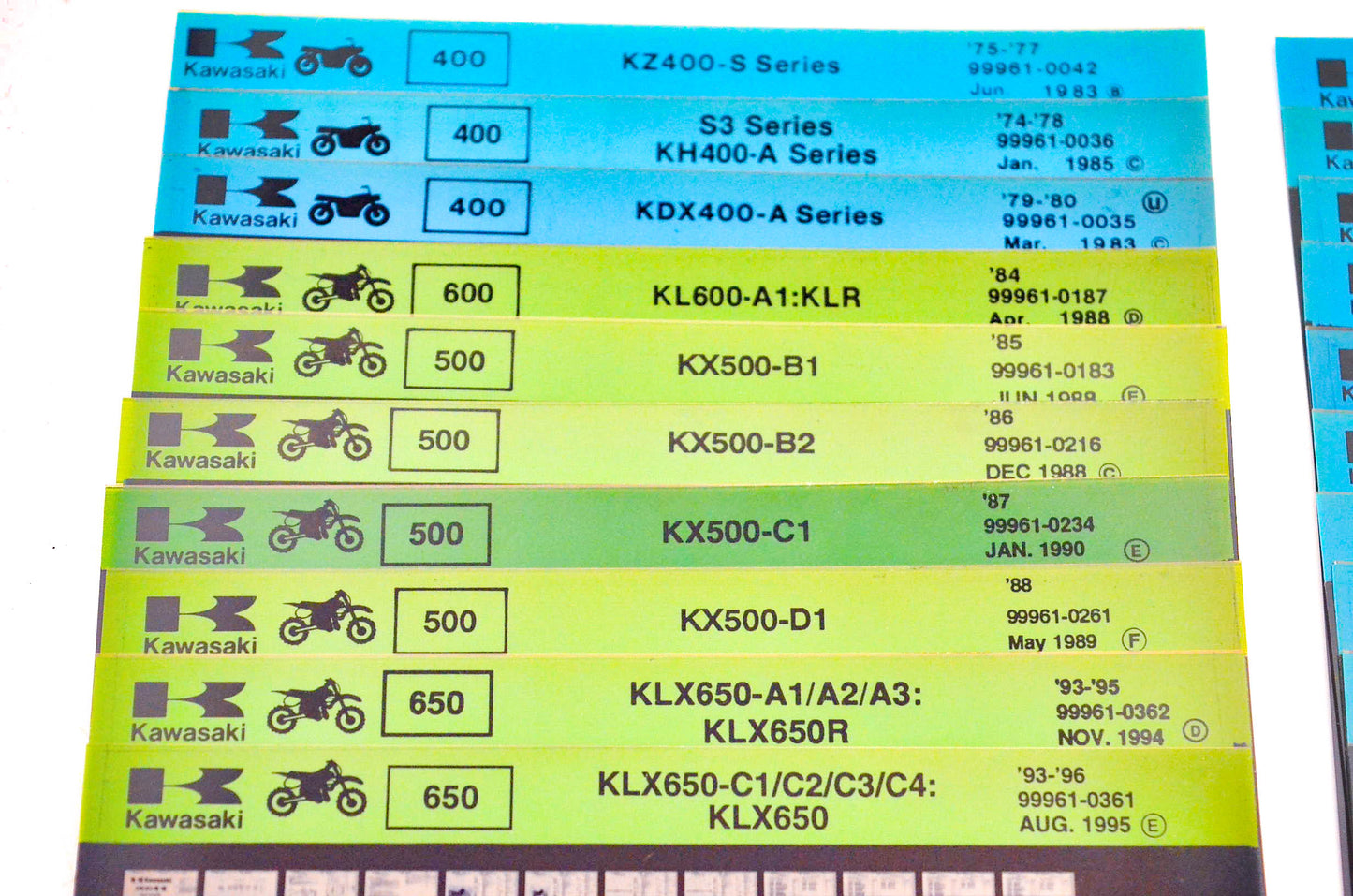 OEM Kawasaki Microfiche Lot Of 50
