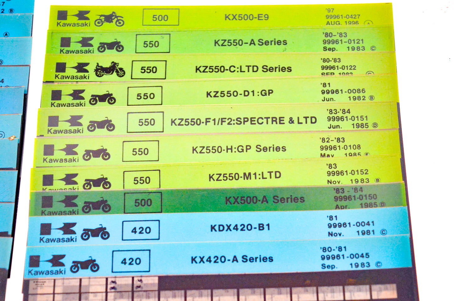 OEM Kawasaki Microfiche Lot Of 50