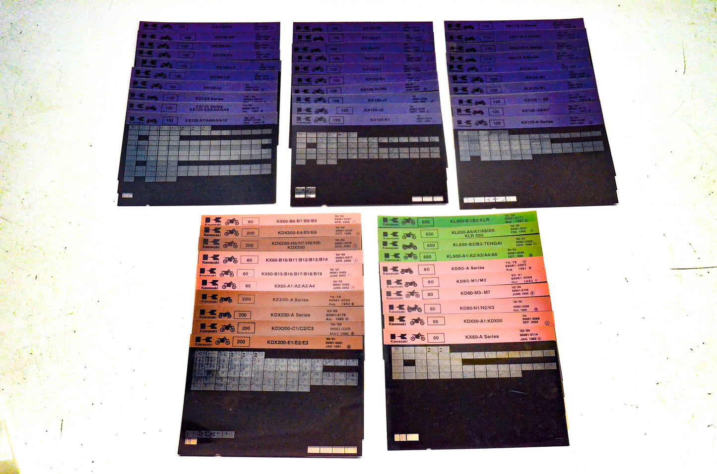 OEM Kawasaki Microfiche Lot Of 50