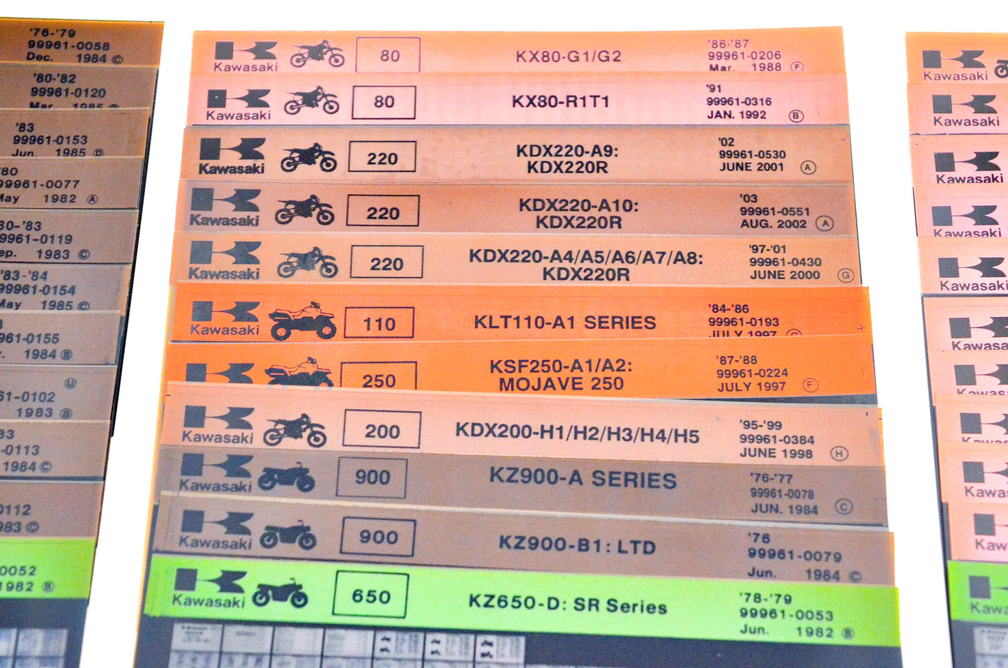 OEM Kawasaki Microfiche Lot Of 55