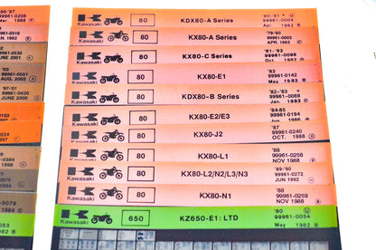 OEM Kawasaki Microfiche Lot Of 55