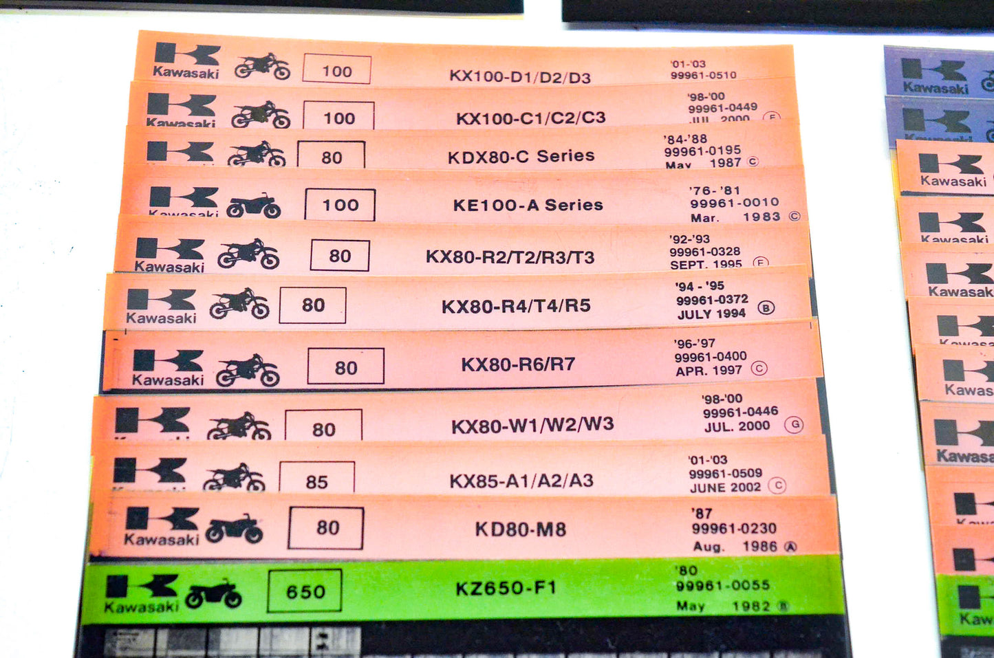 OEM Kawasaki Microfiche Lot Of 55