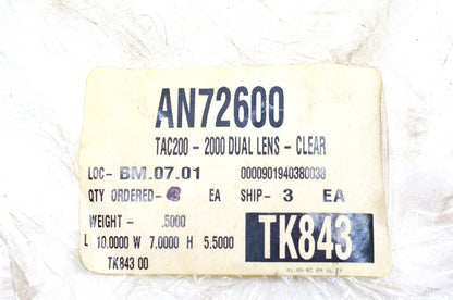 Anstun TK843, 7260C, AN72600 TAC200-2000 Dual Lens Clear Shield NOS