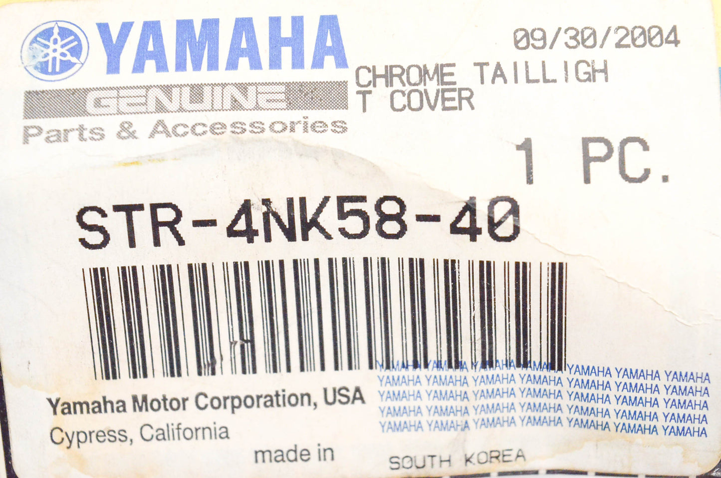 New OEM Yamaha STR-4NK58-40-00 Chrome Tailight Cover NOS