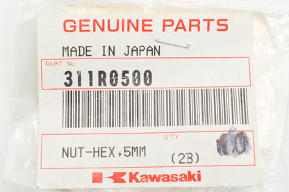 New OEM Kawasaki 311R0500 Hex Nut 5mm Qty 2 NOS