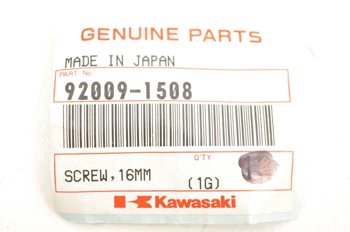 New OEM Kawasaki 92009-1508 Front Fender Screw NOS