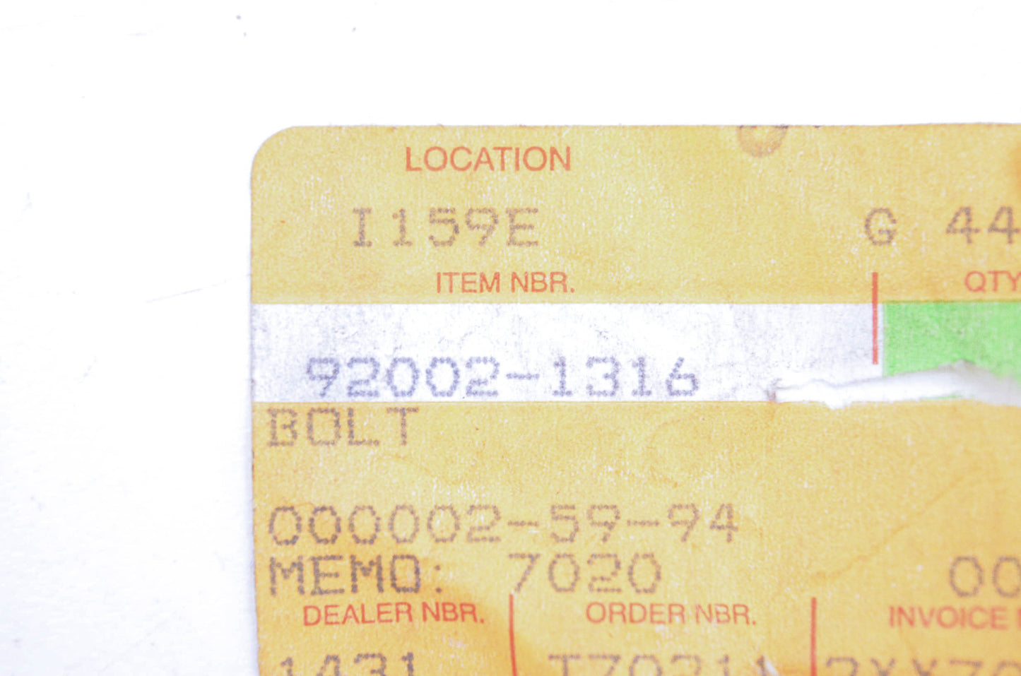 New OEM Kawasaki 92002-1316 Bolt NOS
