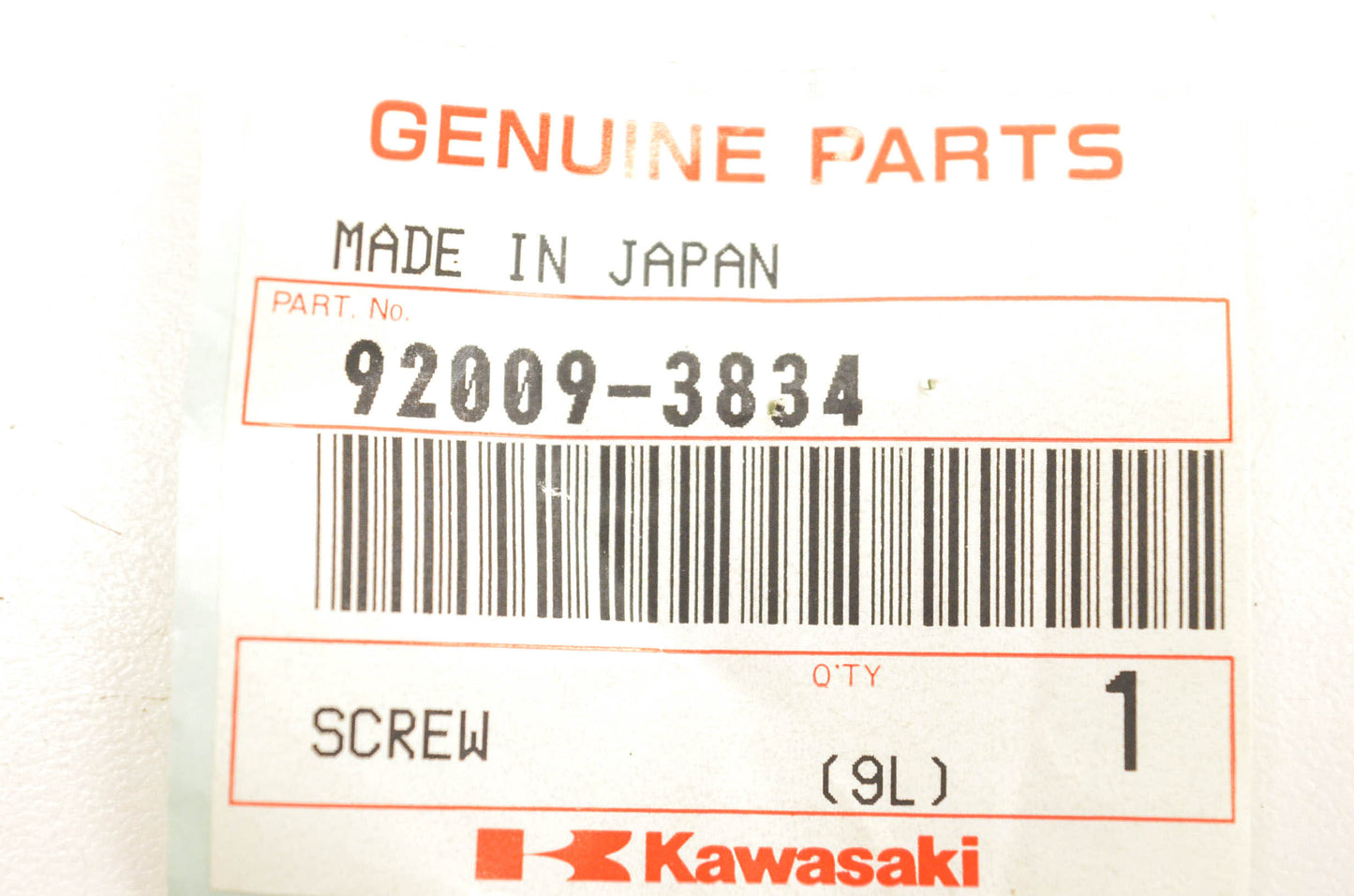 New OEM Kawasaki 92009-3834 Screw NOS