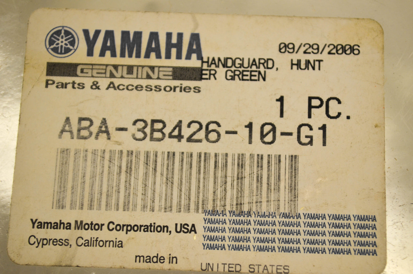 New OEM Yamaha ABA-3B426-10-G1 Hand Guards NOS