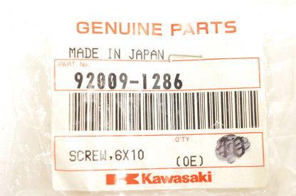 New OEM Kawasaki 92009-1286 Screw 6x10 QTy 2 NOS