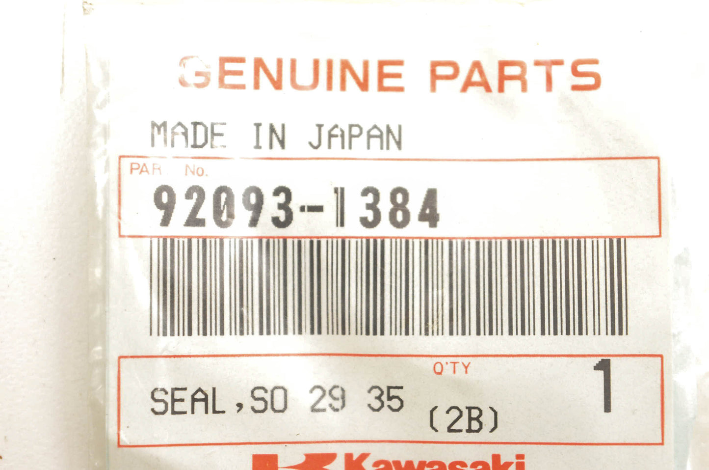 New OEM Kawasaki 92093-1384 Seal NOS