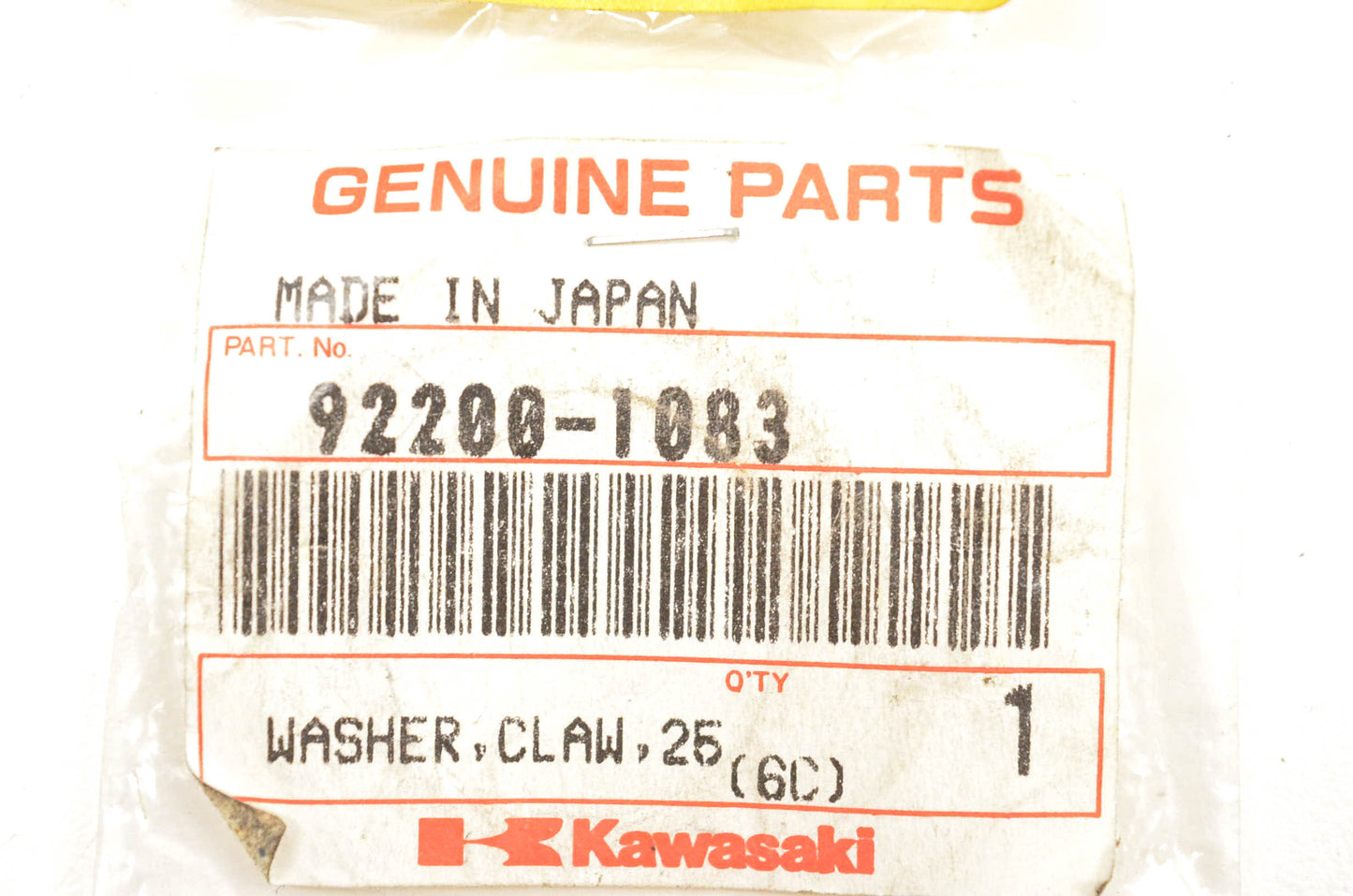 New OEM Kawasaki 92200-1083 Claw Washer NOS