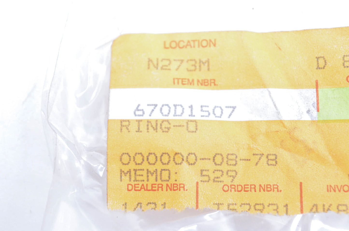 New OEM Kawasaki 670D1507 O Ring T+QTY 4 NOS