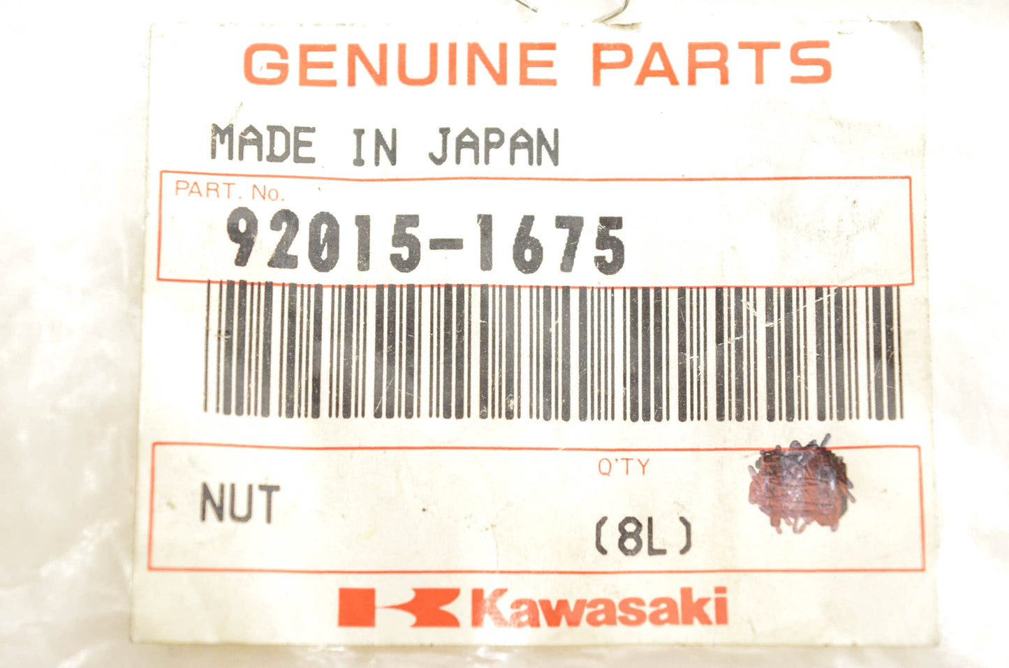 New OEM Kawasaki 92015-1675 Nut Qty 2 NOS