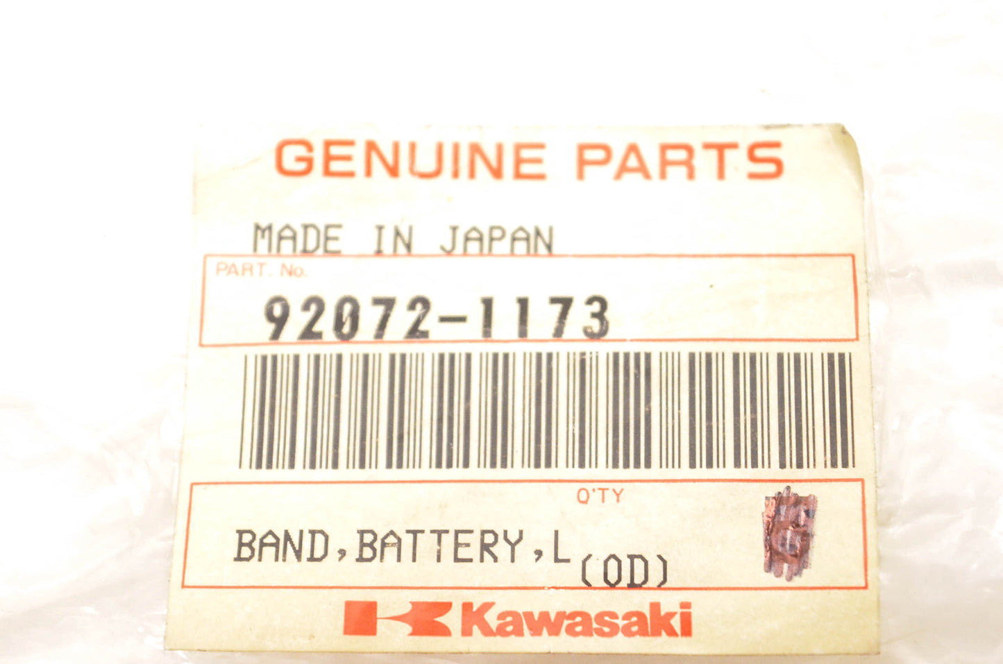 New OEM Kawasaki 92072-1173 Battery Band L=105 NOS