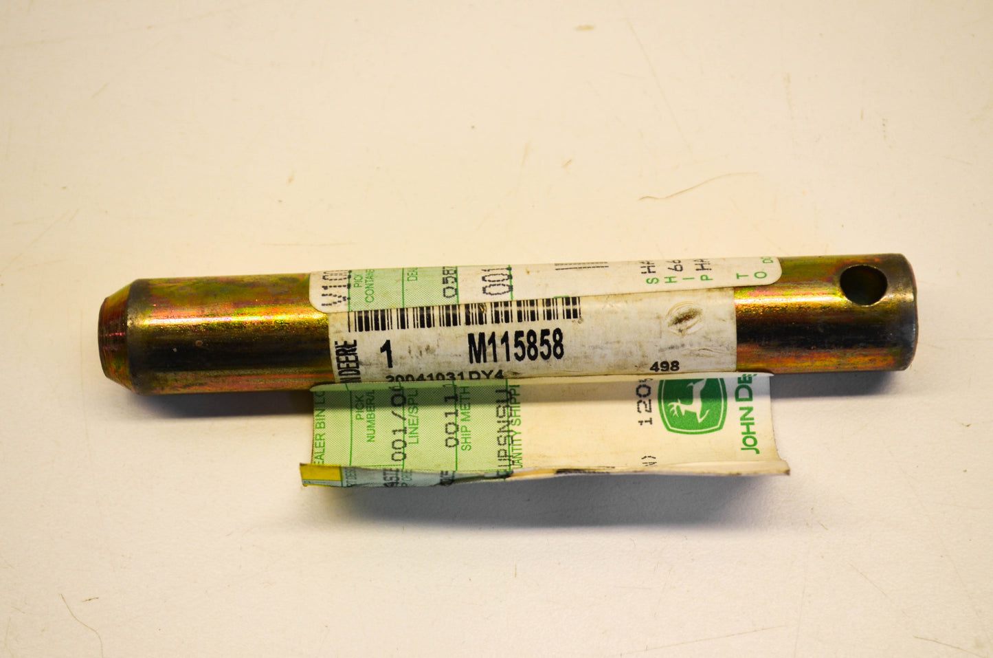 New OEM John Deere V100B09C, M115858 Pin Fastener NOS