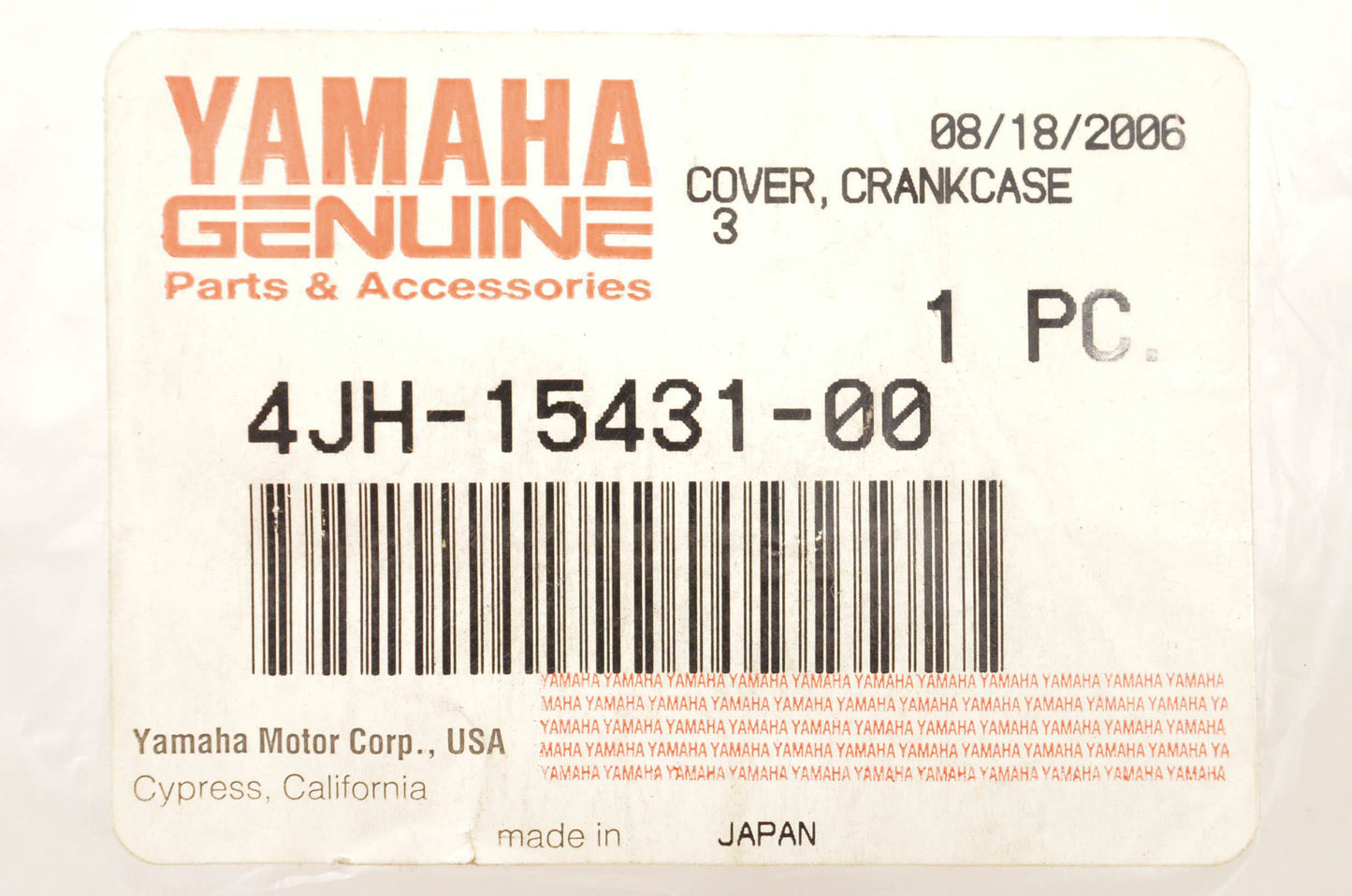 New OEM Yamaha 4JH-15431-00-00 Crankcase Cover NOS