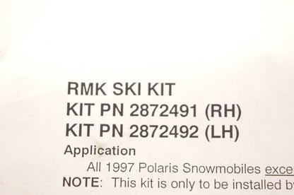 New OEM Polaris 2872491, 2872492 RMK Ski Kit NOS