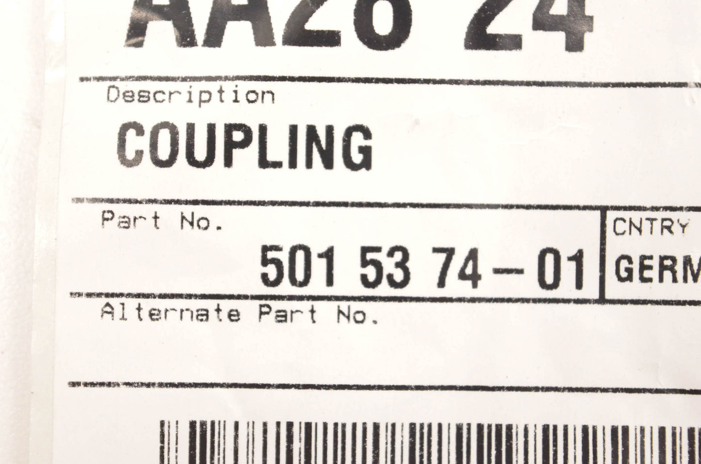 New OEM Husqvarna 5015374-01 Coupling NOS