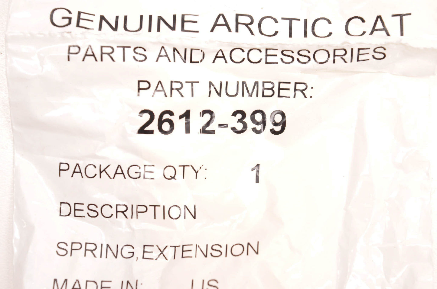 New OEM Arctic Cat 2612-399 Extension Spring NOS