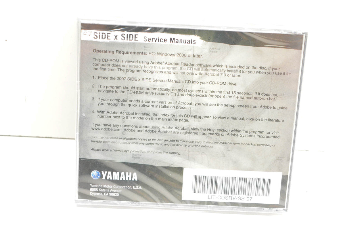 New OEM Yamaha LIT-CDSRV-SS-07 2007 Side X Side Service Manual CD-ROM NOS