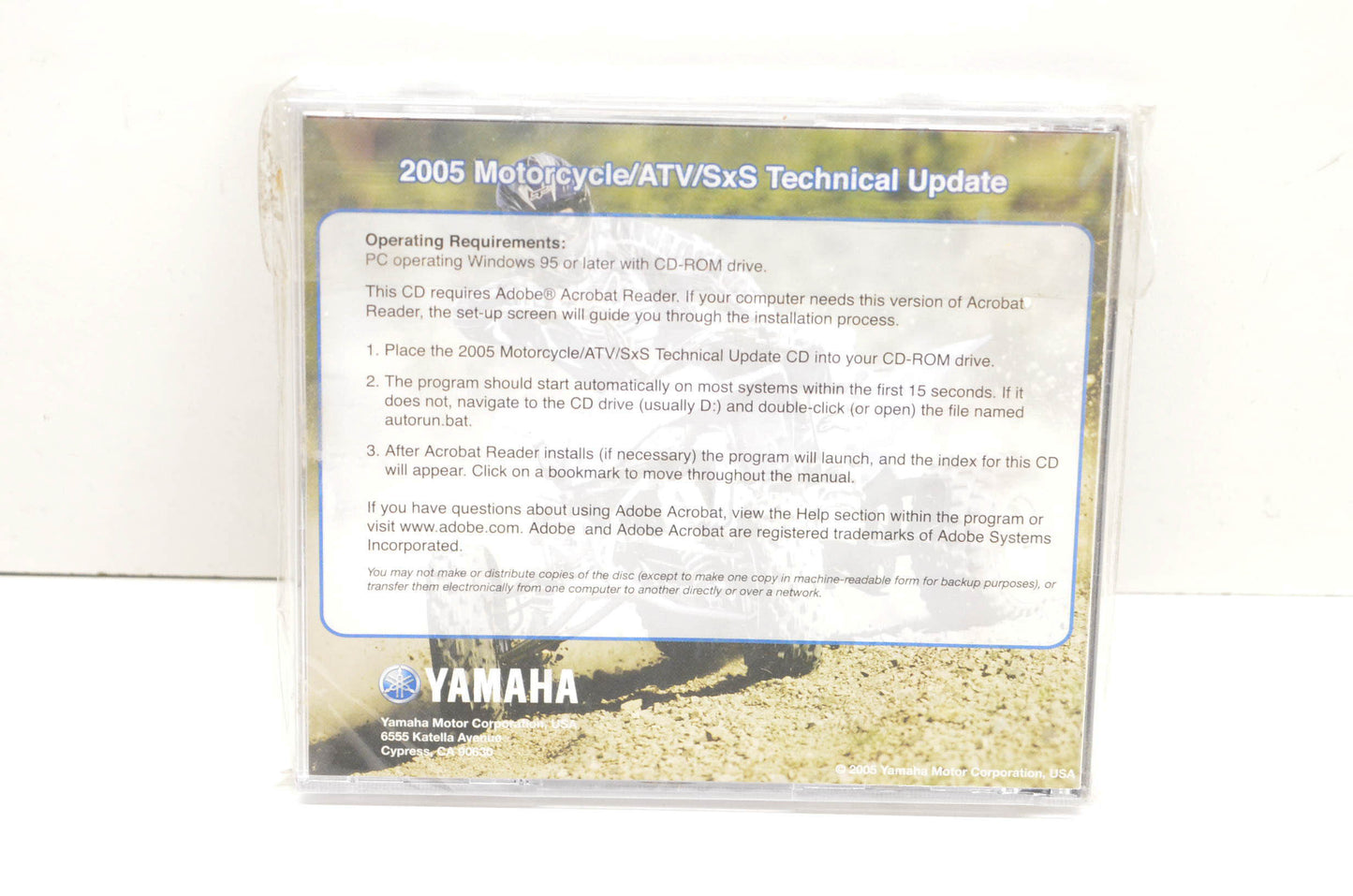 New OEM Yamaha 2005 Motorcycle/ATV/SxS Technical Update CD-ROM NOS