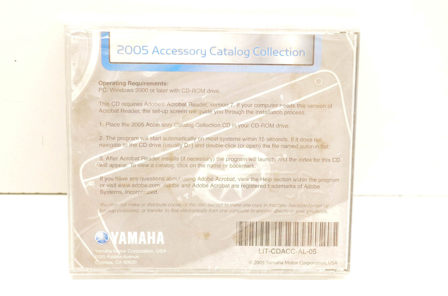 New OEM Yamaha LIT-CDACC-AL-05 2005 Accessory Catalog Collection CD-ROM NOS