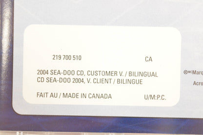 Sea Doo 219700510 2004 Technical Publications Customer Version CD-ROM
