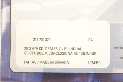 Bombardier 219700376 2004 VVT ATV Technical Publications Dealer Version CD-ROM