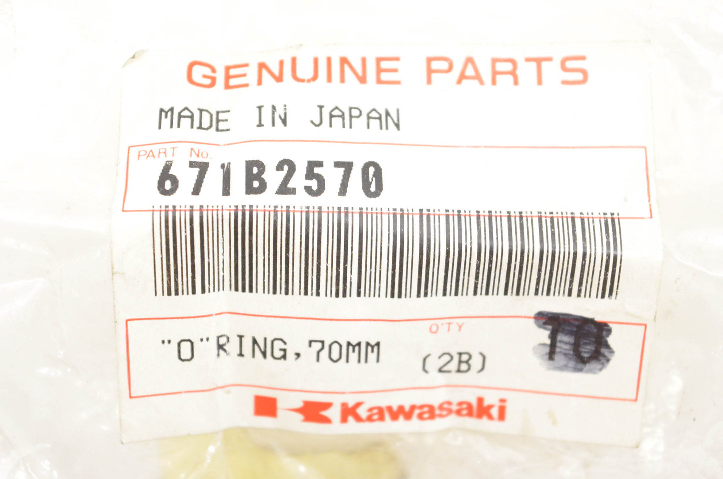 New OEM Kawasaki 671B2570 O Ring NOS