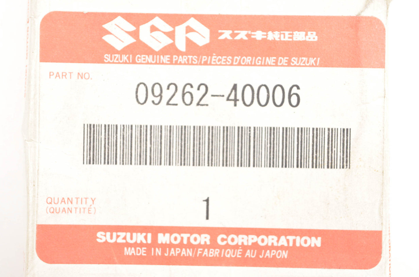 New OEM Suzuki 09262-40006 Bearing NOS